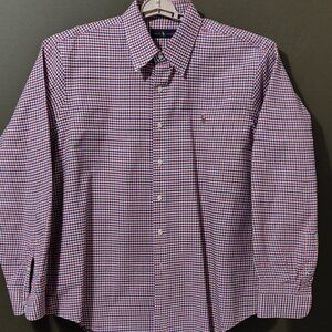 Ralph Lauren Red/White/Blue Plaid Long Sleeve Button Down Men's XXL
